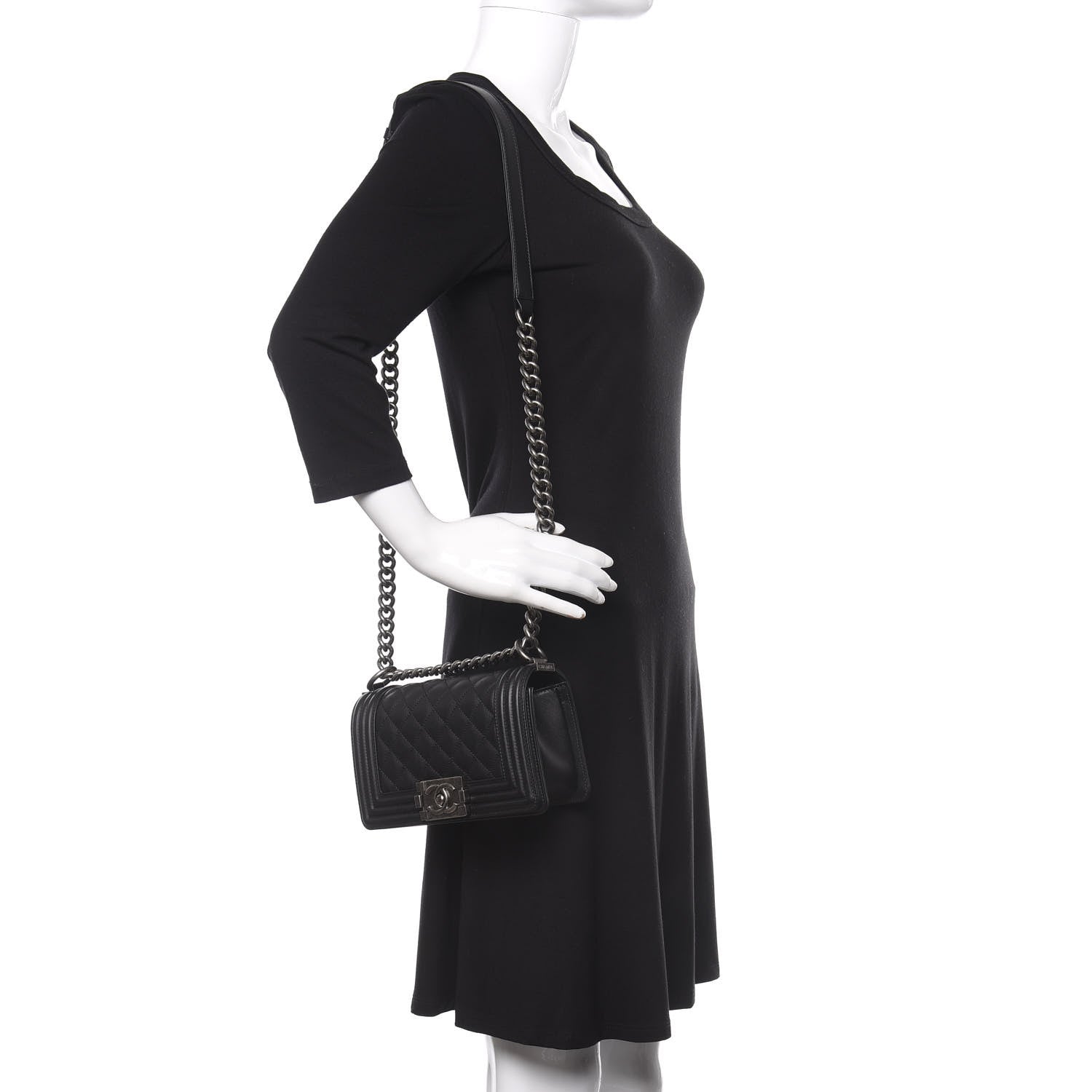 Chanel Calfskin Quilted Small Boy Flap Black 2 of 12