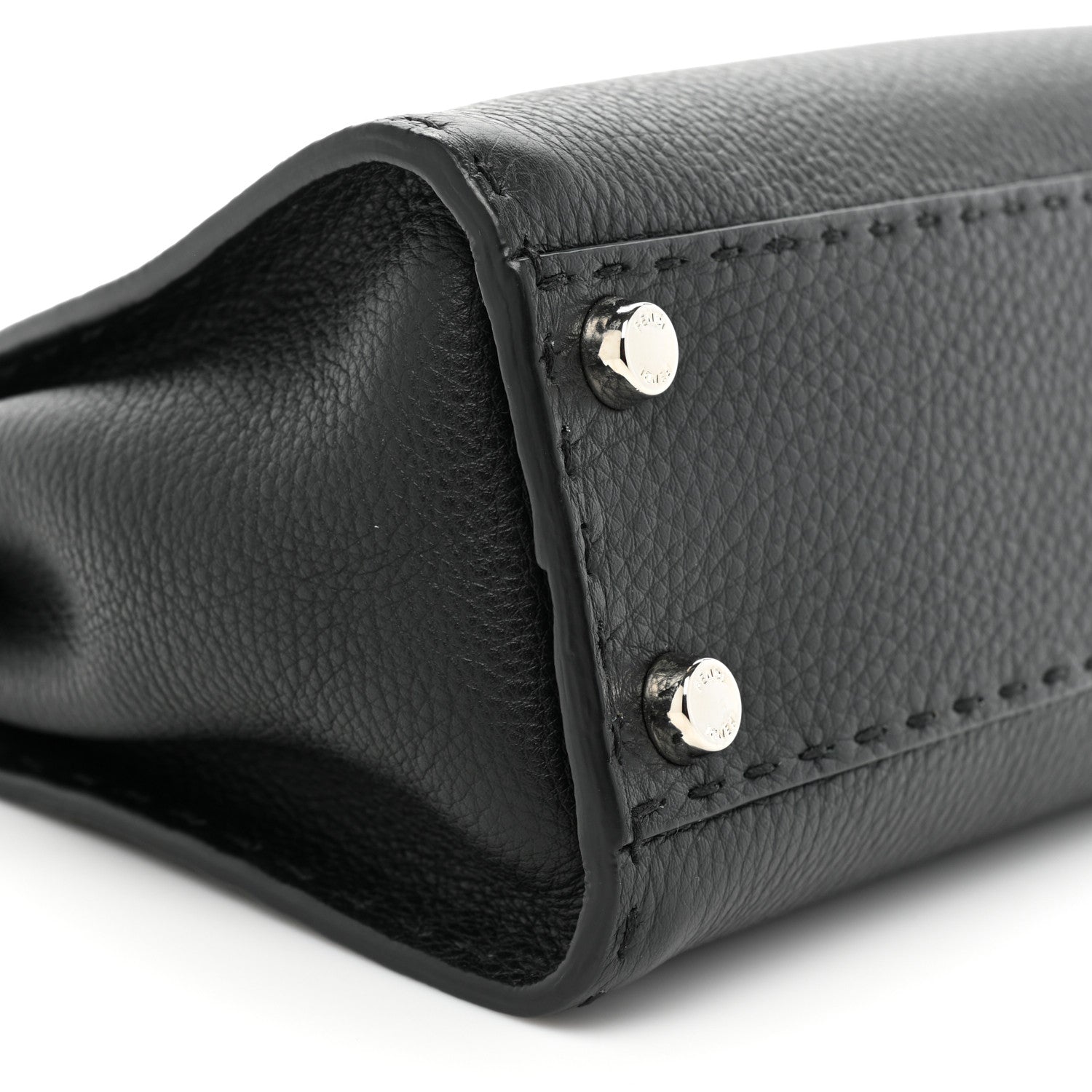 Fendi Cuoio Romano Selleria Bi-Color Mini Peekaboo Iconic Satchel Black Mou 9 of 9