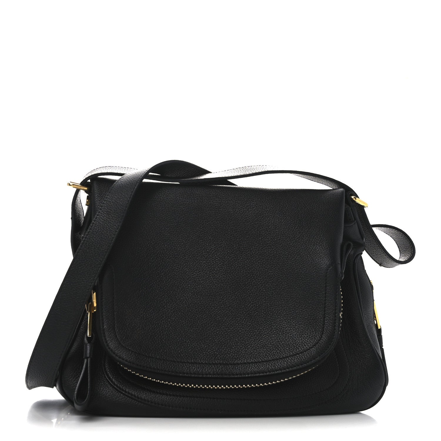 Tom Ford Grained Calfskin Medium Jennifer Crossbody Bag Black 1 of 10
