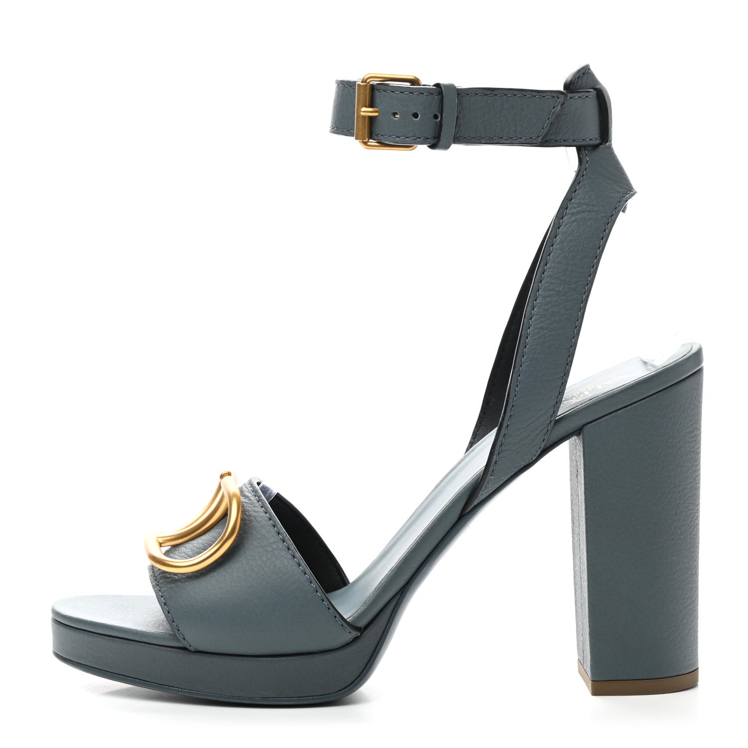 Valentino Garavani Grainy Cowhide VLogo 15/105mm Platform Sandals 40 Amadeus 1 of 8