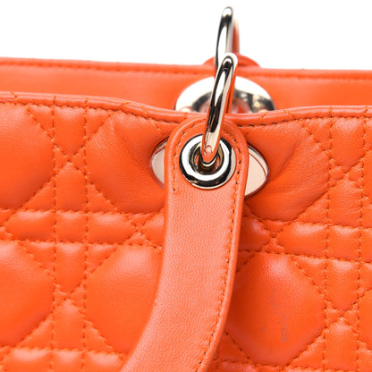 Christian Dior Lambskin Cannage Large Lady Dior Orange 14 of 18