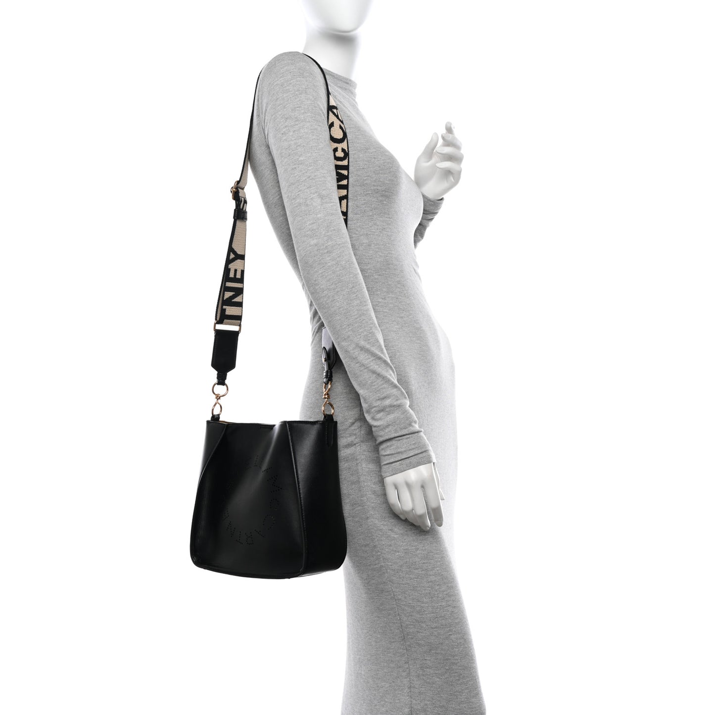 Eco Alter Nappa Perforated Logo Mini Crossbody Black