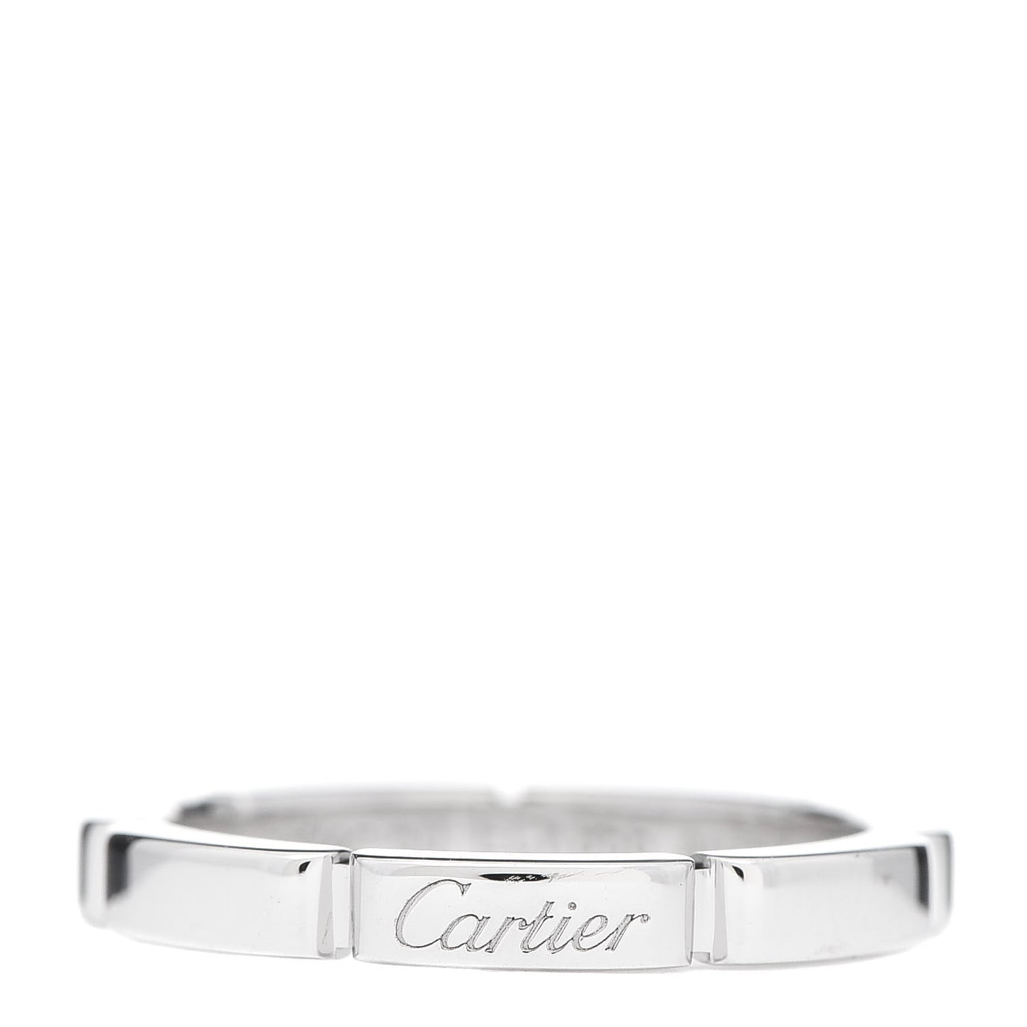 18K White Gold 2.5mm Maillon Panthere Wedding Band Ring 50 5.25