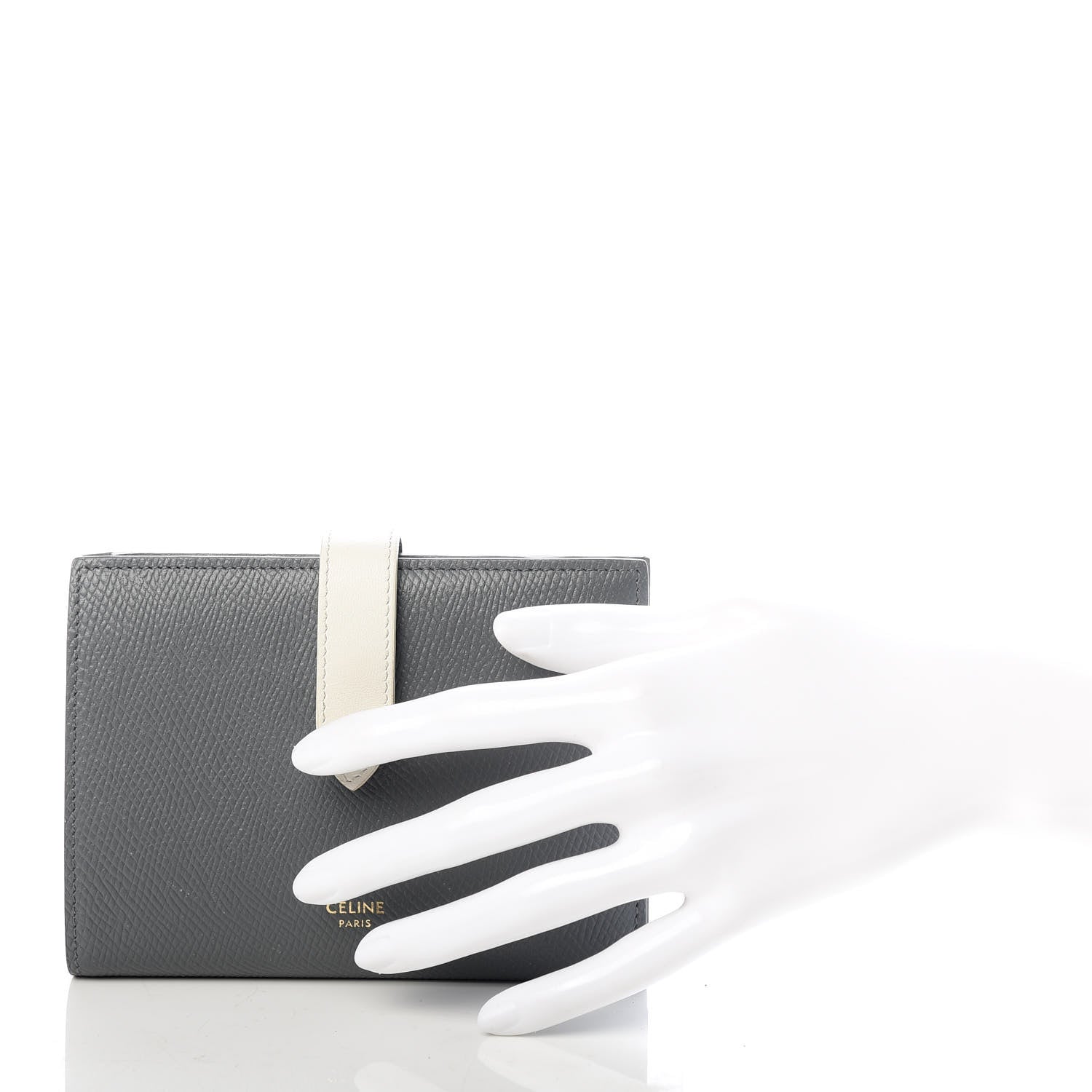 Celine Grained Calfskin Medium Multifunction Strap Wallet Grey 2 of 6