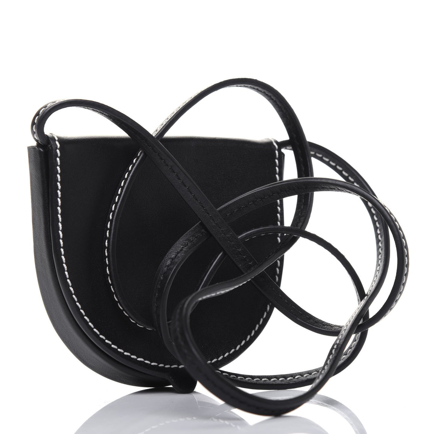 Soft Calfskin Mini Heel Pouch Black