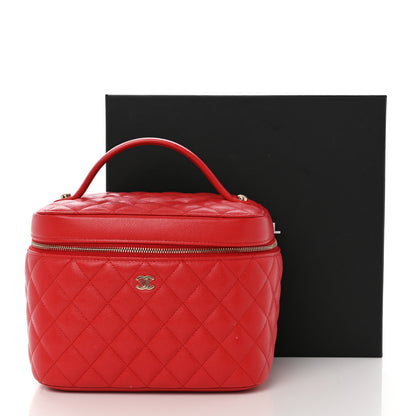 Chanel Caviar Quilted Large Vanity Pouch Red 9 of 9