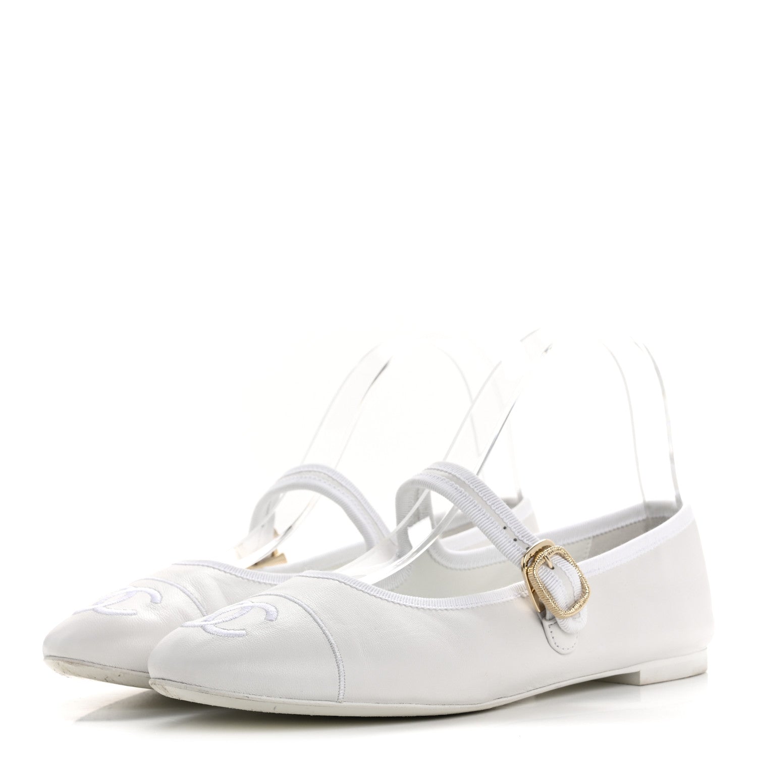 Chanel Lambskin Mary Jane Flats 39 White 4 of 12