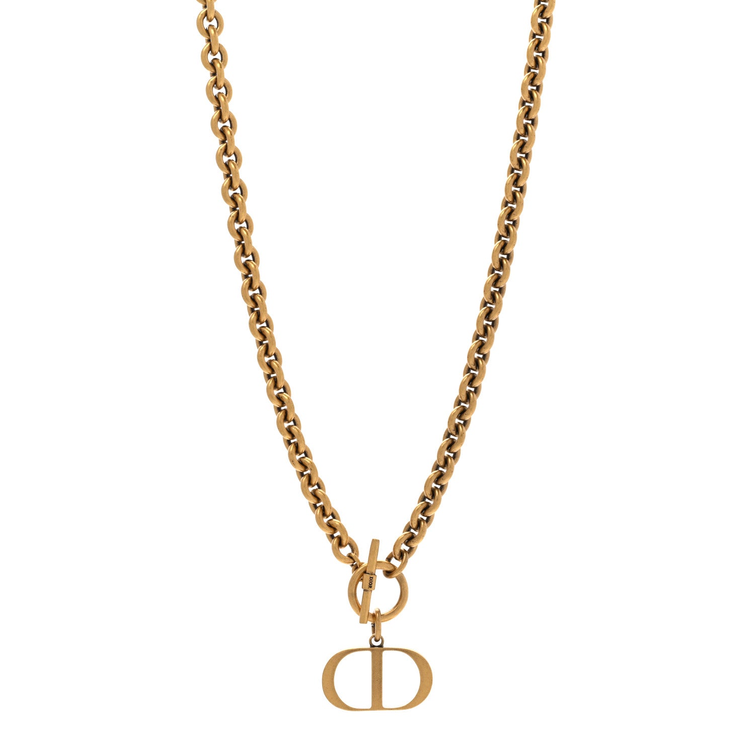 Christian Dior Metal 30 Montaigne Necklace Aged Gold 1 of 6