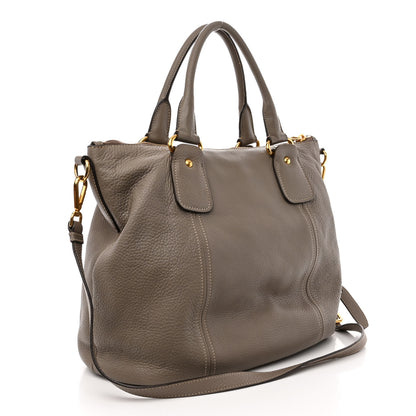 Prada Vitello Daino Shoulder Bag Argilla 3 of 16