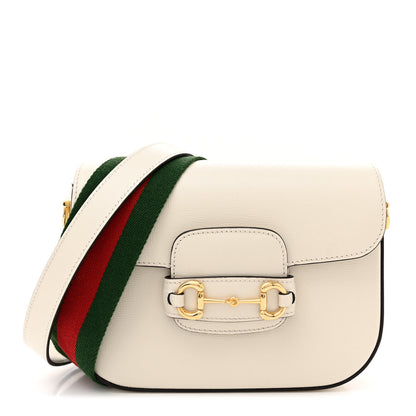 Gucci Azalea Calfskin Web Mini Horsebit 1955 Shoulder Bag Mystic White 1 of 12