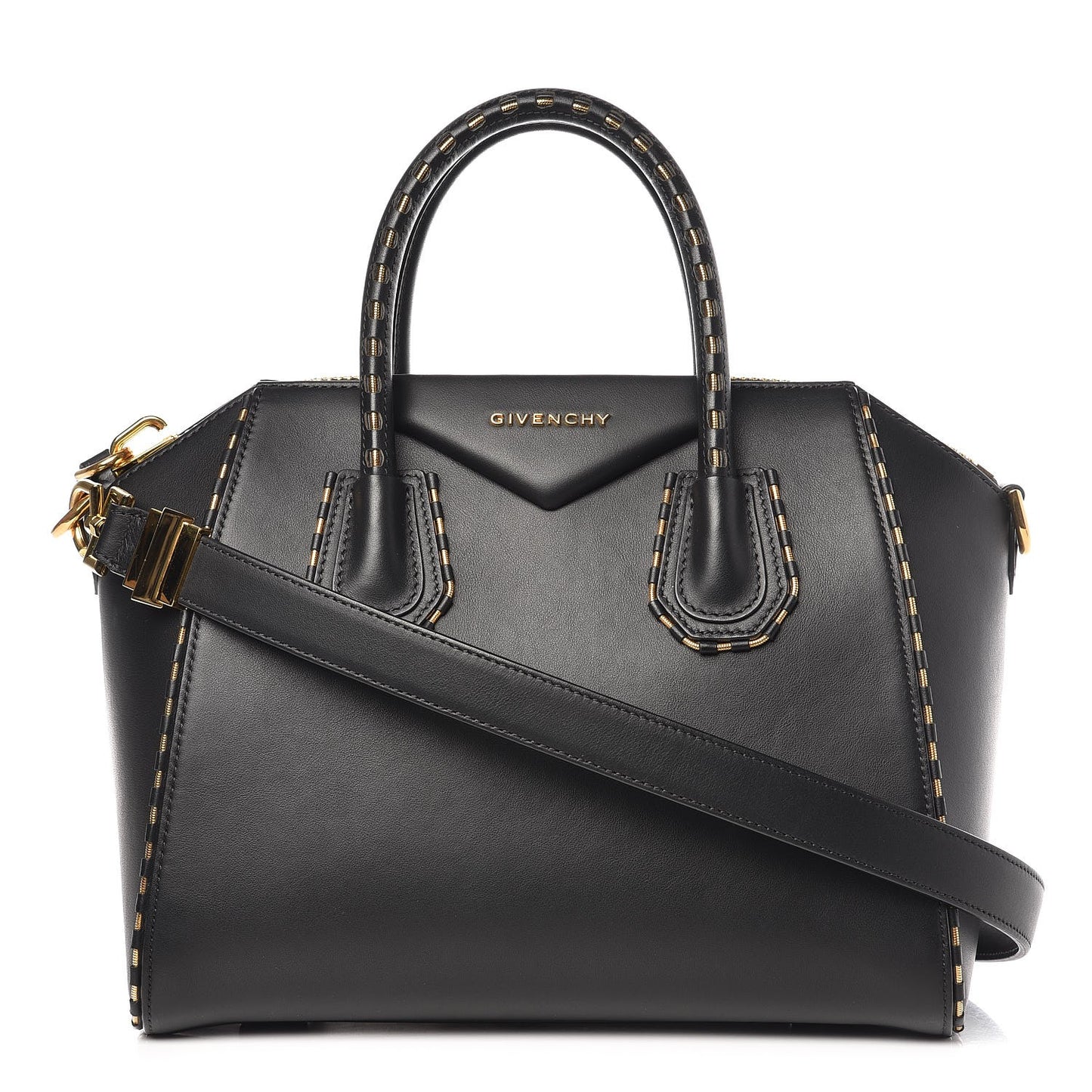 Calfskin Chain Detail Small Antigona Black