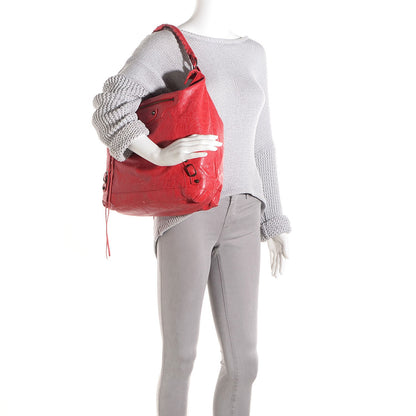 Balenciaga Agneau Classic Hardware Day Hobo Rouge Cardinal 4 of 11