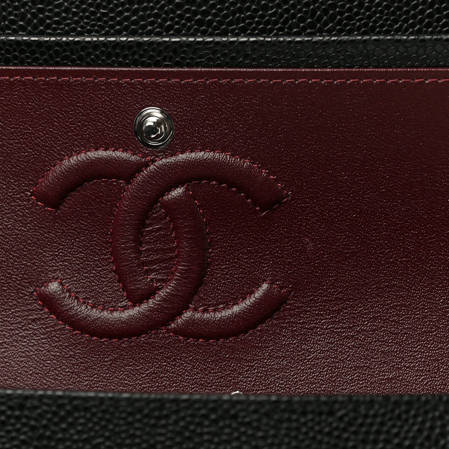 Caviar Quilted Small Double Flap Black