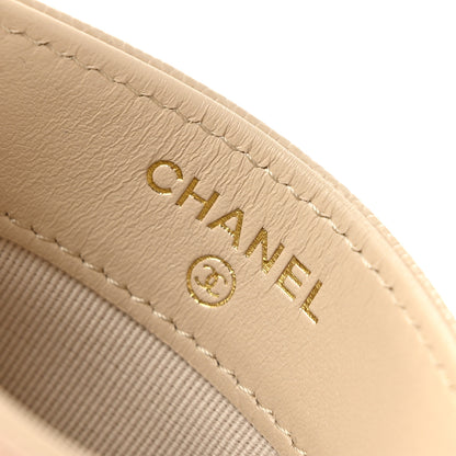 Chanel Caviar Quilted Crystal Card Holder Beige 6 of 10