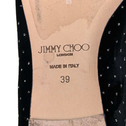 Jimmy Choo Velvet Ministud Gala Bow Flats 39 Black 7 of 11