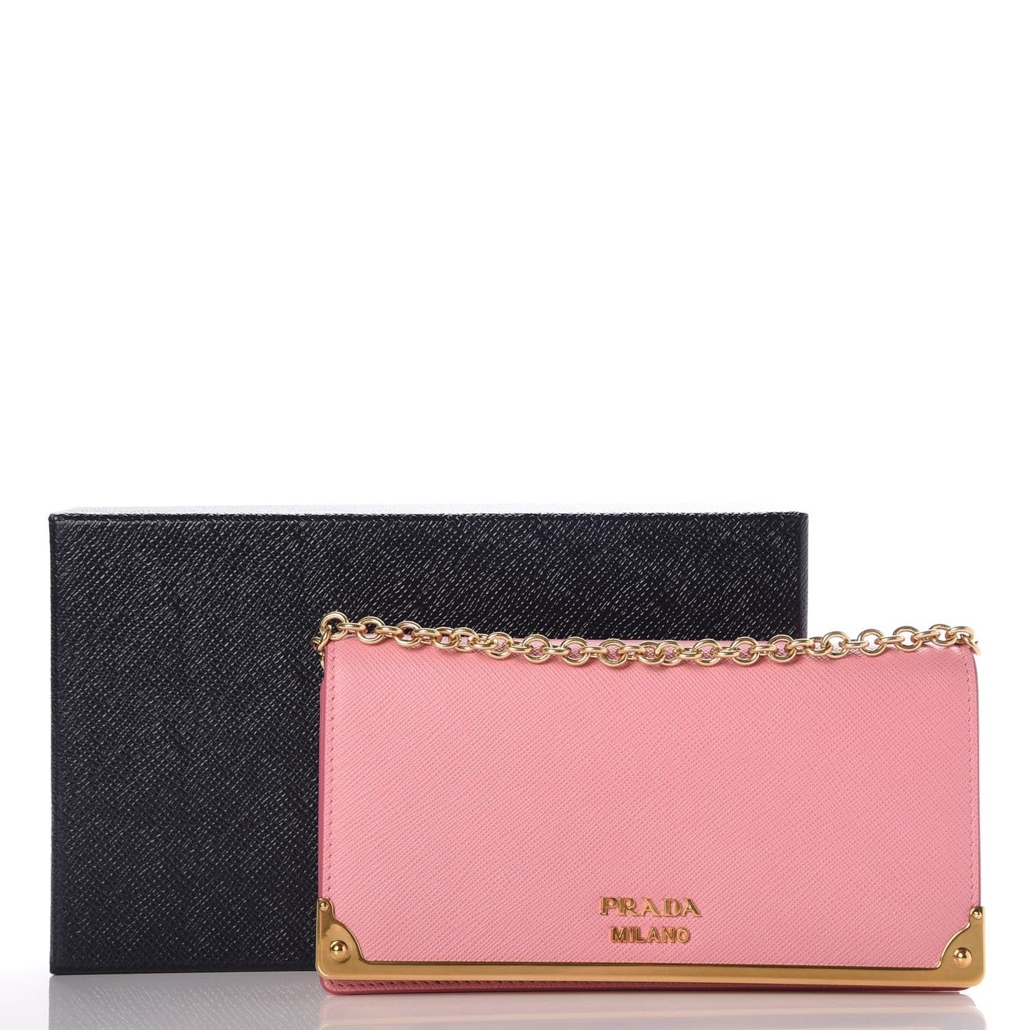 Saffiano Cahier Chain Wallet Petalo
