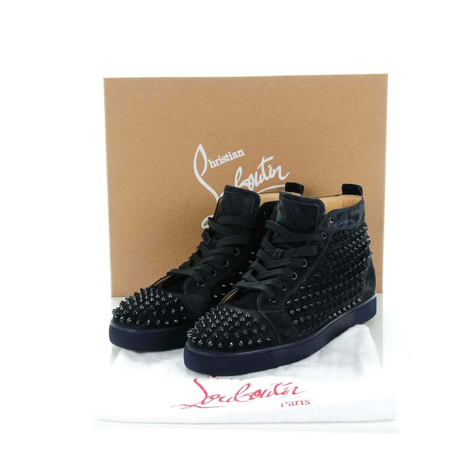 Mens Suede Louis Spikes Flat Sneakers 45 Nuit