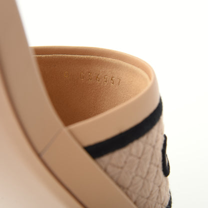 Chanel Lambskin Embroidered Logo Mule 41 Beige Black 10 of 11