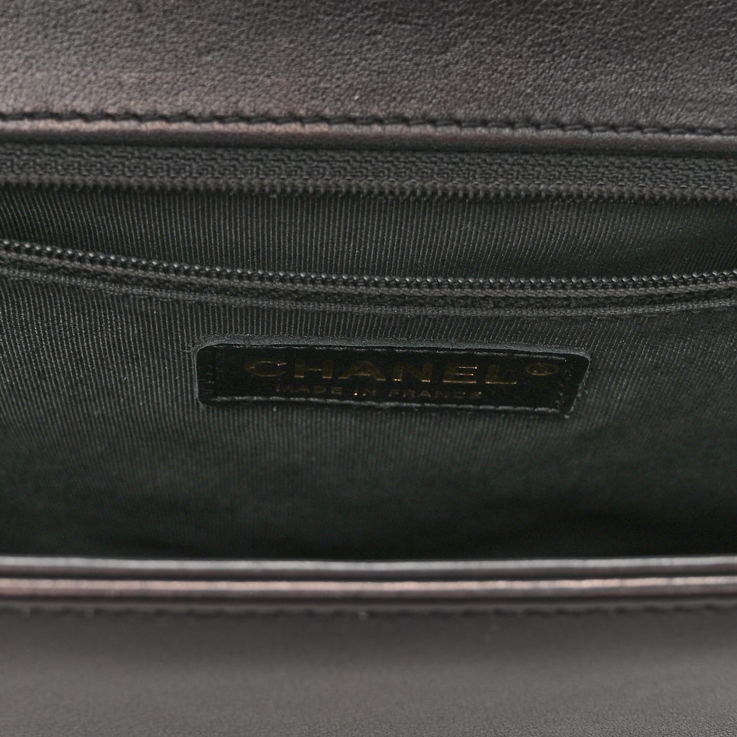 Calfskin Quilted Large Boy Flap Black