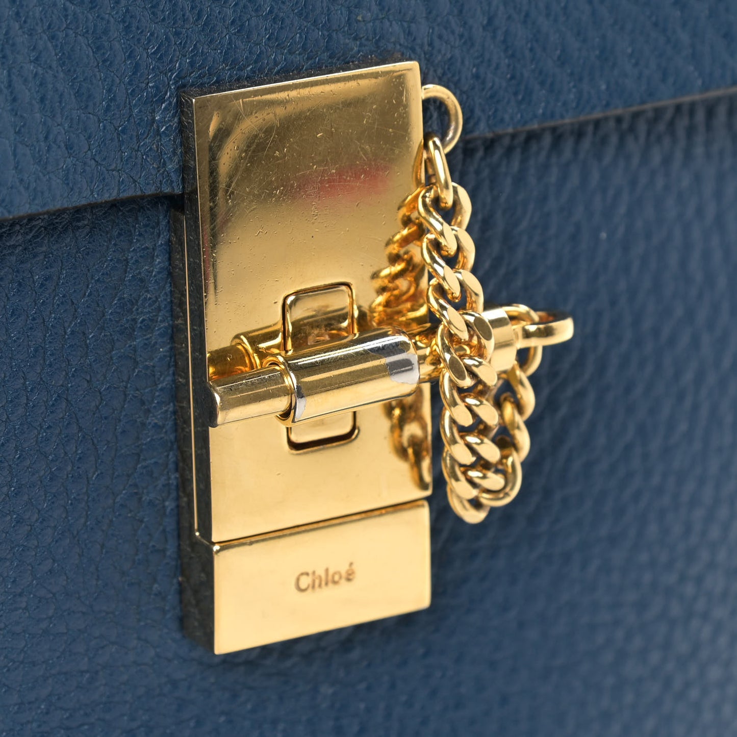 Grained Lambskin Drew Shoulder Bag Royal Navy