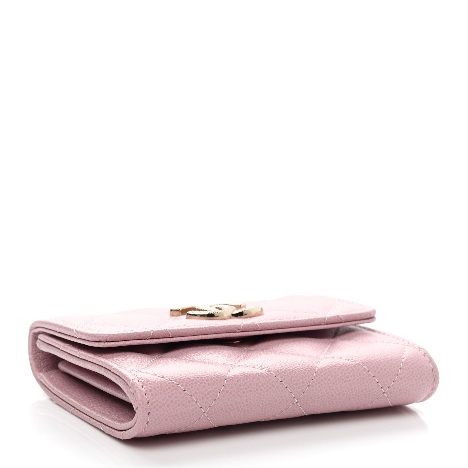 Chanel Caviar Quilted Studded CC Flap Card Holder Light Pink 4 of 9