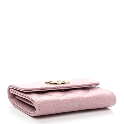 Chanel Caviar Quilted Studded CC Flap Card Holder Light Pink 4 of 9
