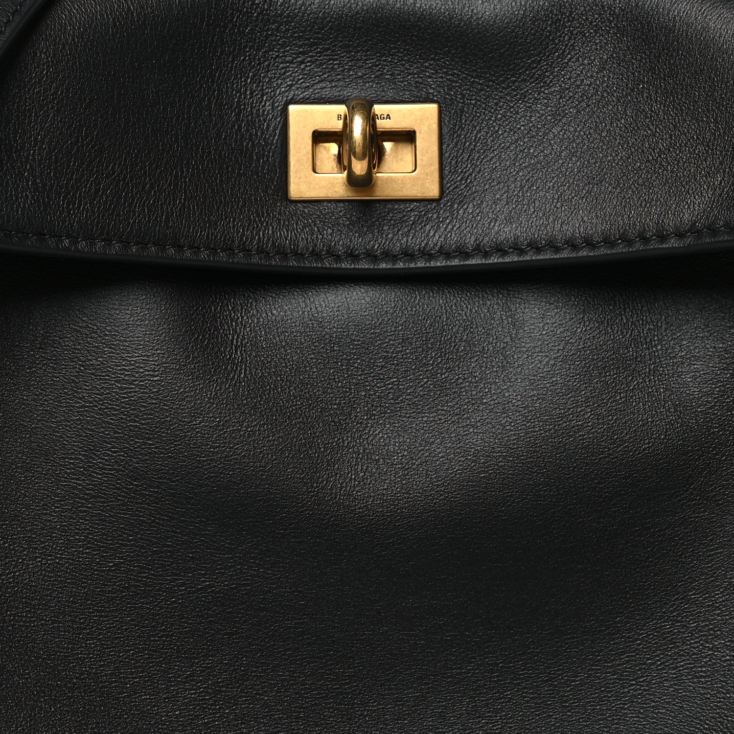 Balenciaga Natural Smooth Calfskin Mini Rodeo Top Handle Handbag Black 8 of 10