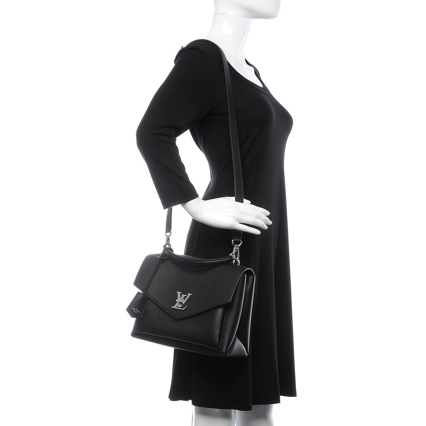 Soft Calfskin My Lockme Top Handle Black