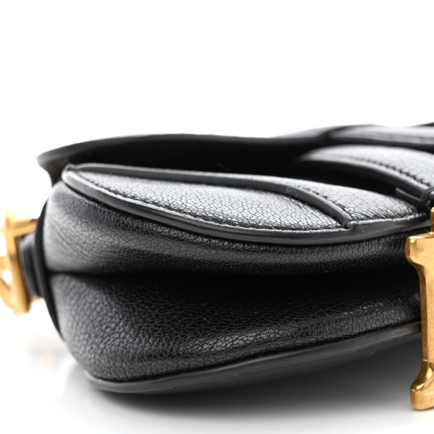 Goatskin Micro Saddle Bag Black