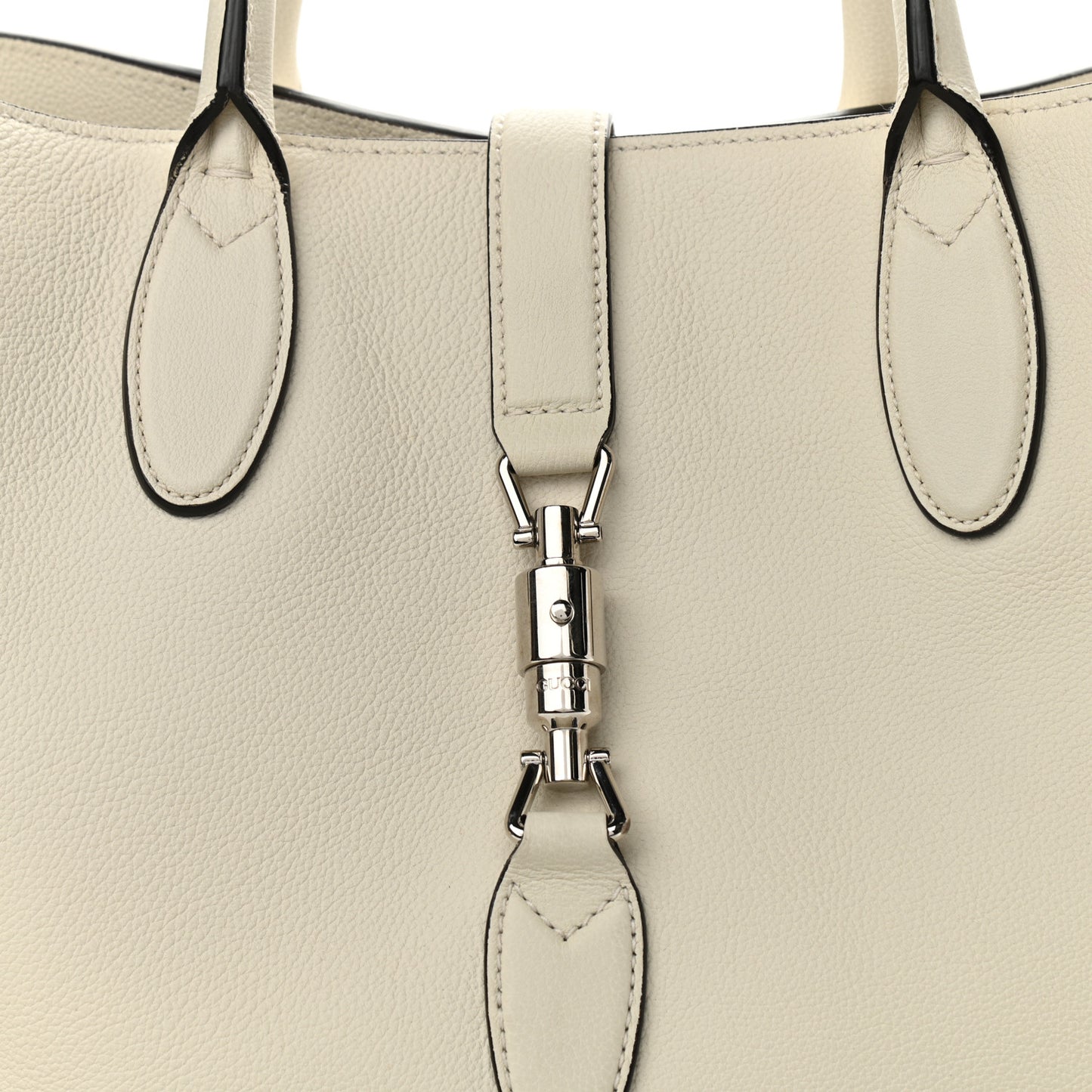 Soft Calfskin Medium Jackie Top Handle Bag Antique White