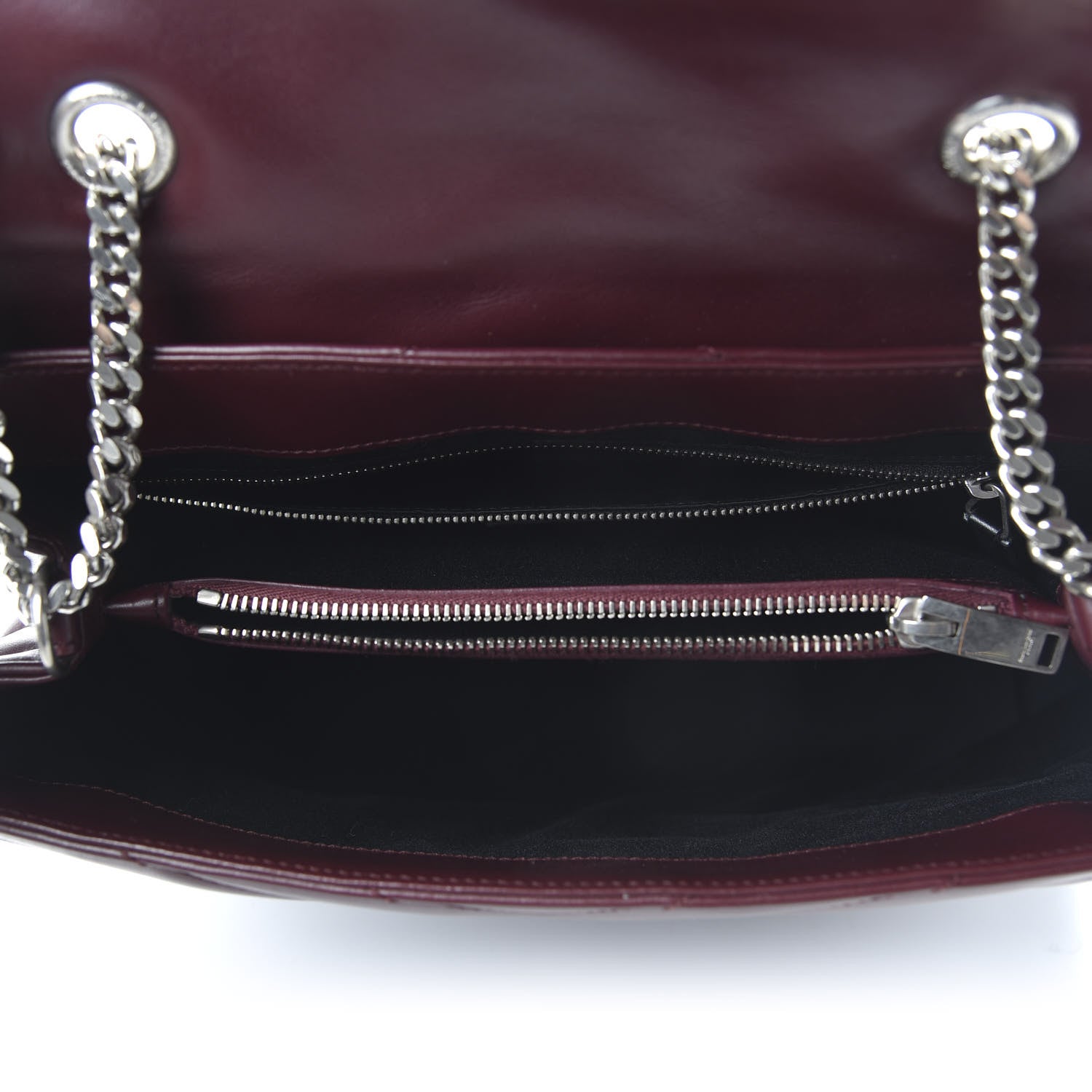 Saint Laurent Calfskin Y Quilted Monogram Medium Loulou Chain Satchel Bordeaux 5 of 9