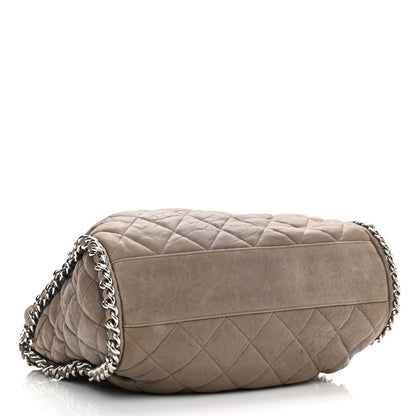 Chanel Washed Lambskin Chain Around Hobo Taupe 4 of 12
