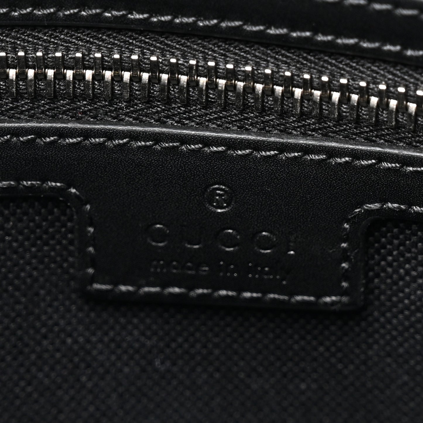 GG Supreme Monogram Appia Calfskin Web Flat Messenger Bag Black Grey