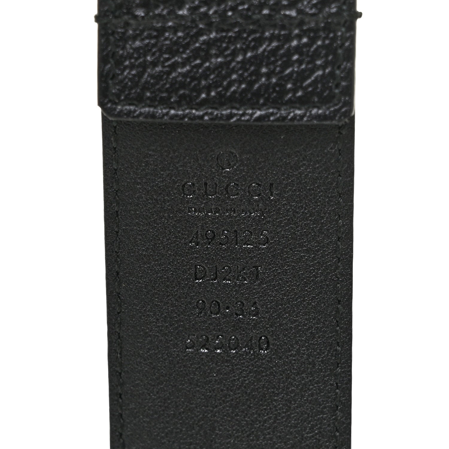 Gucci Textured Dollar Calfskin Bees And Stars Print Mens 35mm Belt 90 36 Black Gold 3 of 4