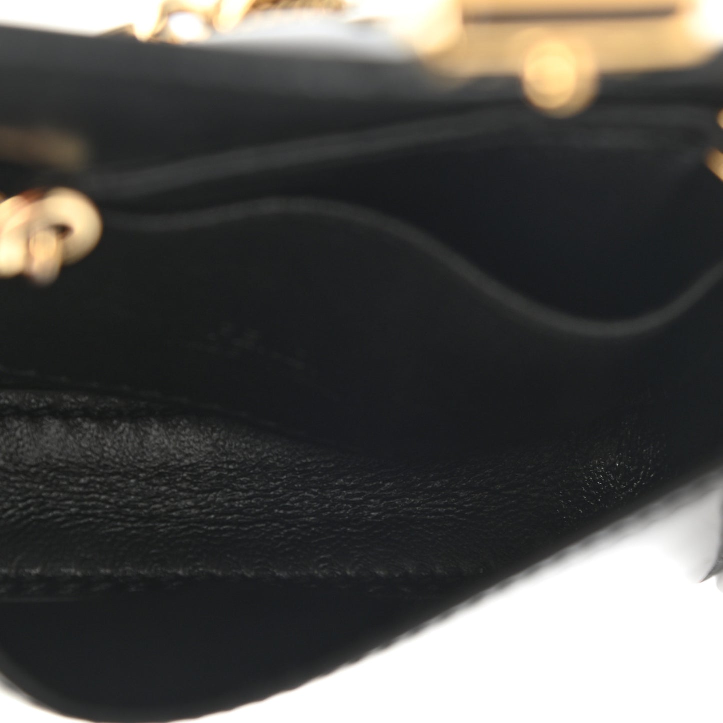 Vitello Vernice Mou Nano Baguette Belt Charm Black