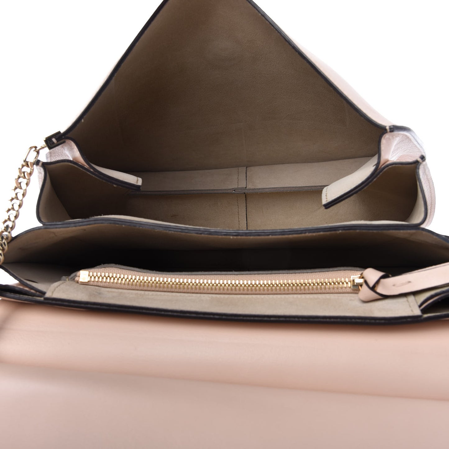 Calfskin Suede Medium Faye Shoulder Bag Cement Pink