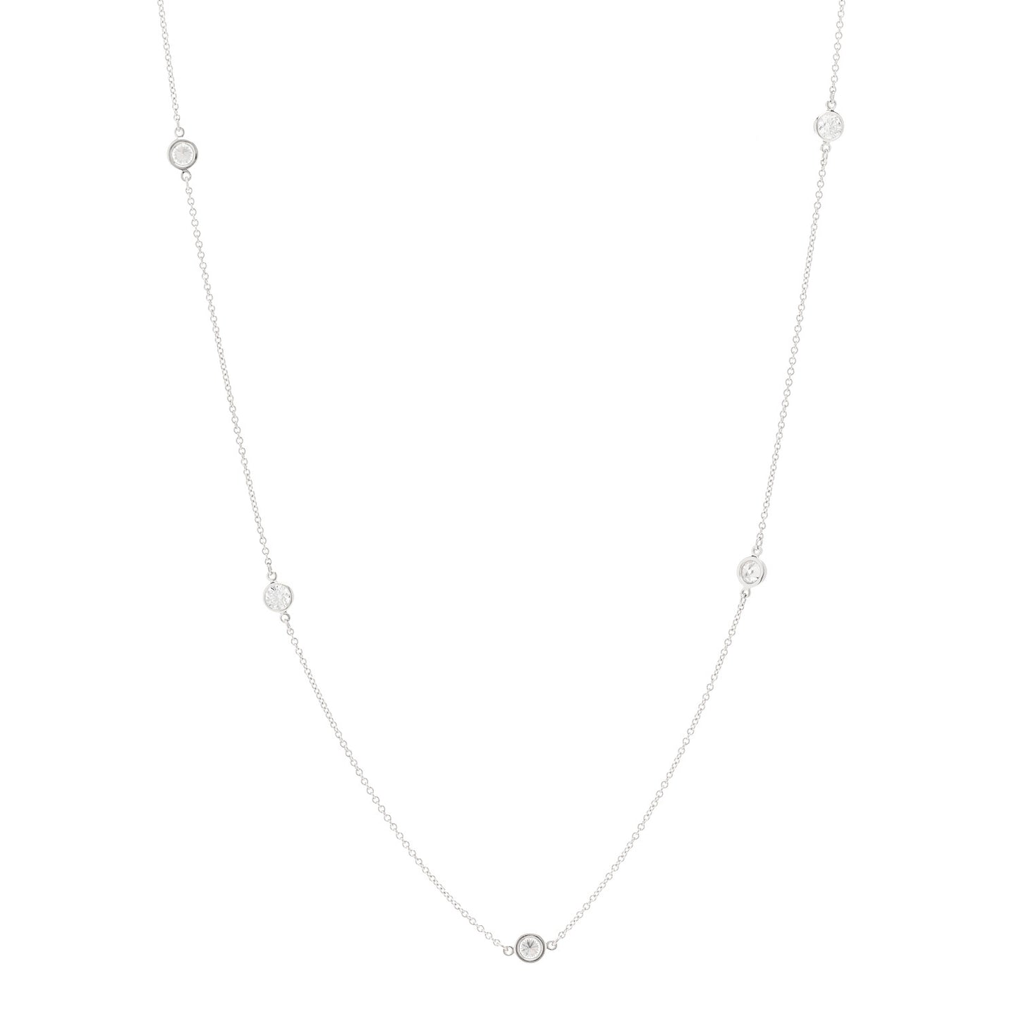 Platinum Diamond Elsa Peretti .70ctw Diamonds by the Yard 5 Station Necklace