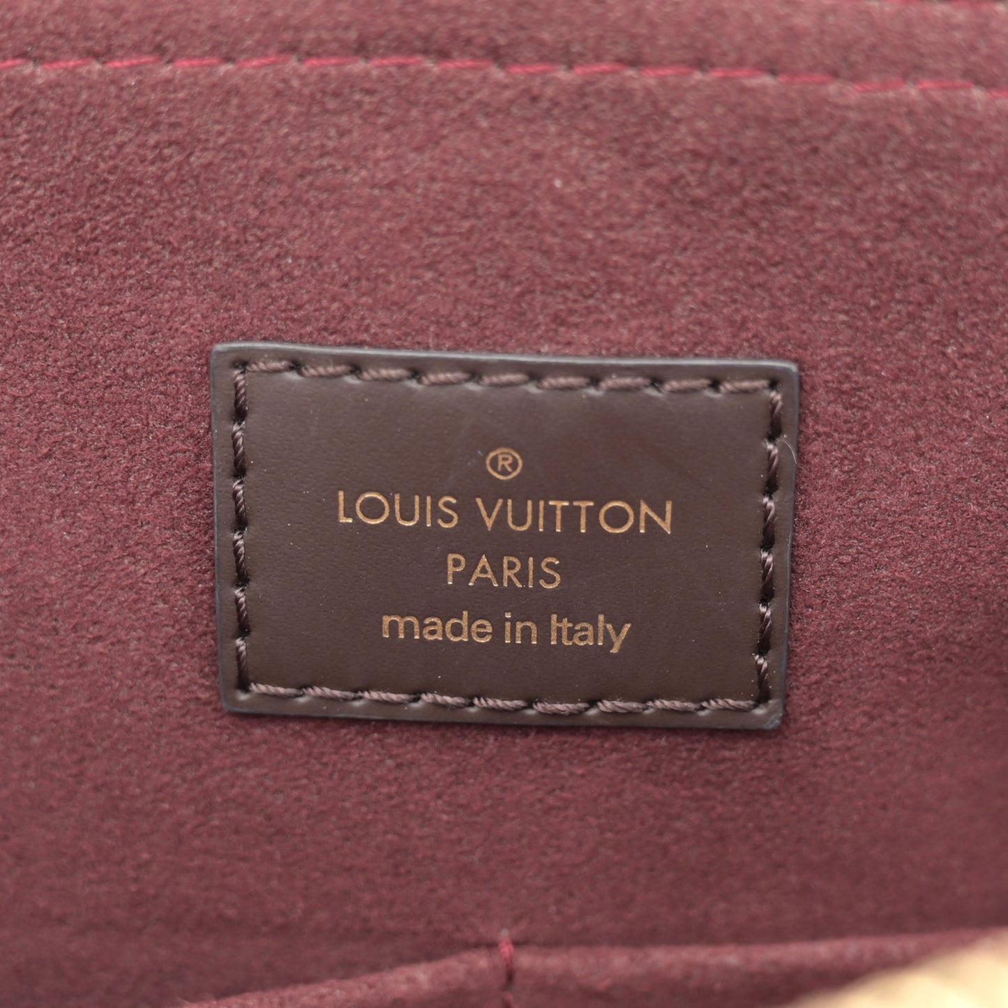 Cuir Taurillon Damier Ebene Normandy Bordeaux