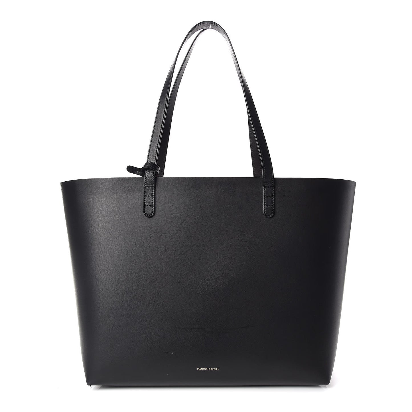 Calfskin Large Shopping Tote Black Flamma