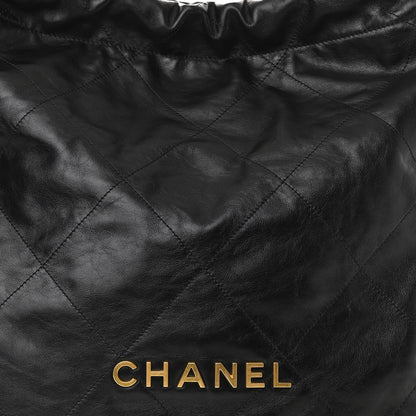 Chanel Shiny Calfskin Quilted Large Chanel 22 Black 9 of 11