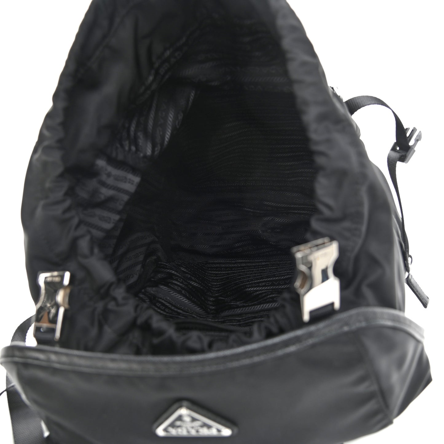 Tessuto Nylon Montagna Double Buckle Backpack Black