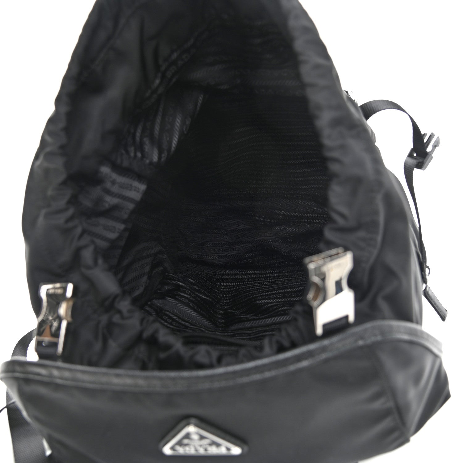 Prada Tessuto Nylon Montagna Double Buckle Backpack Black 5 of 10
