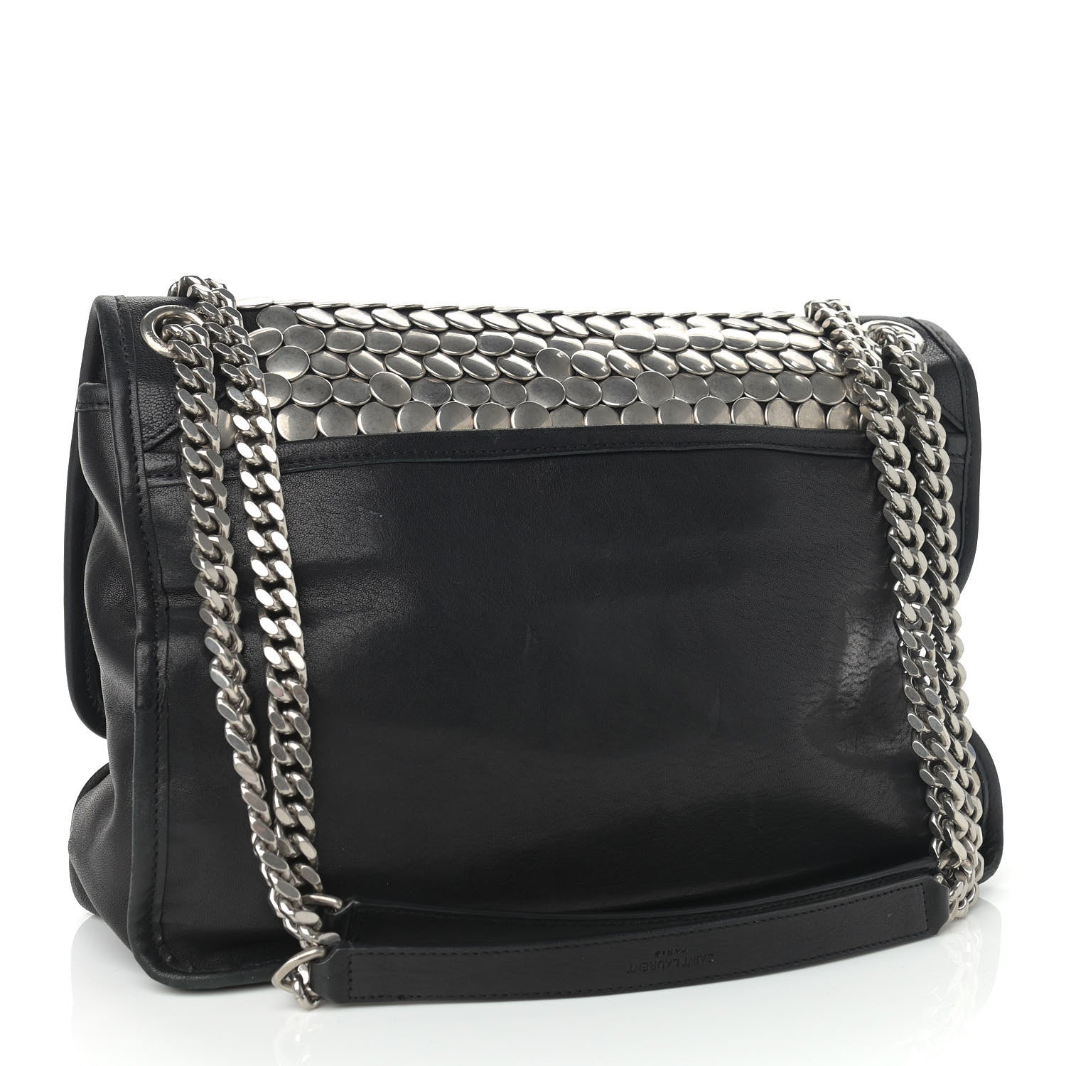 Saint Laurent Calfskin Monogram Armature Medium Niki Chain Satchel Black 2 of 11