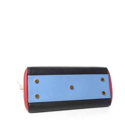 Saint Laurent Calfskin Small Cabas Rive Gauche Bag Black Red Yellow White 4 of 14