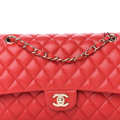 Chanel Caviar Quilted Medium Double Flap Red 10 of 11