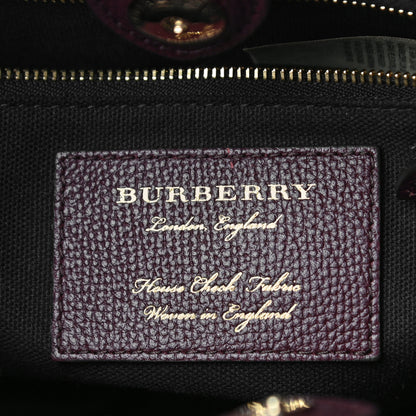 Burberry Derby Calfskin House Check Small Bi-Color Mahogany Red 6 of 9