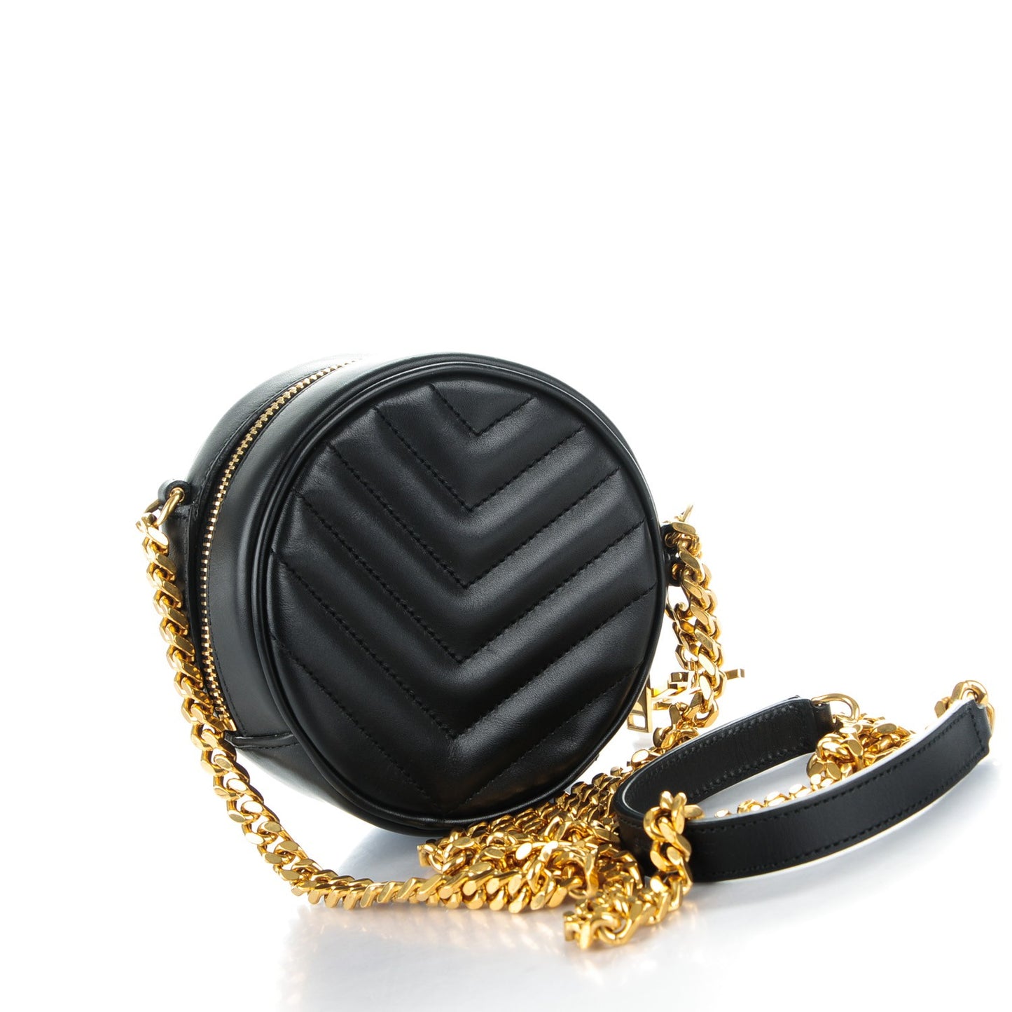 Calfskin Matelasse Small Monogram Bubble Crossbody Black