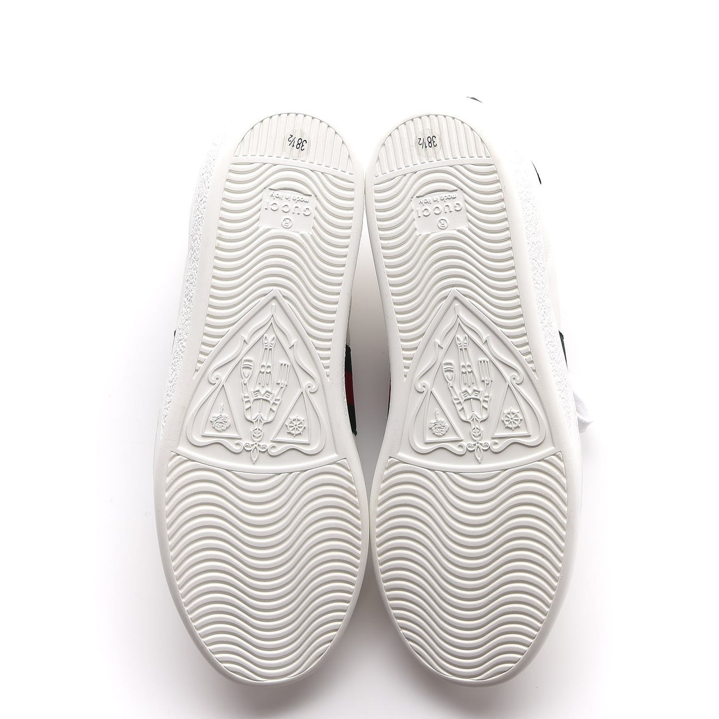 Calfskin Ayers Web Bee Embroidered Ace Sneakers 38.5 White