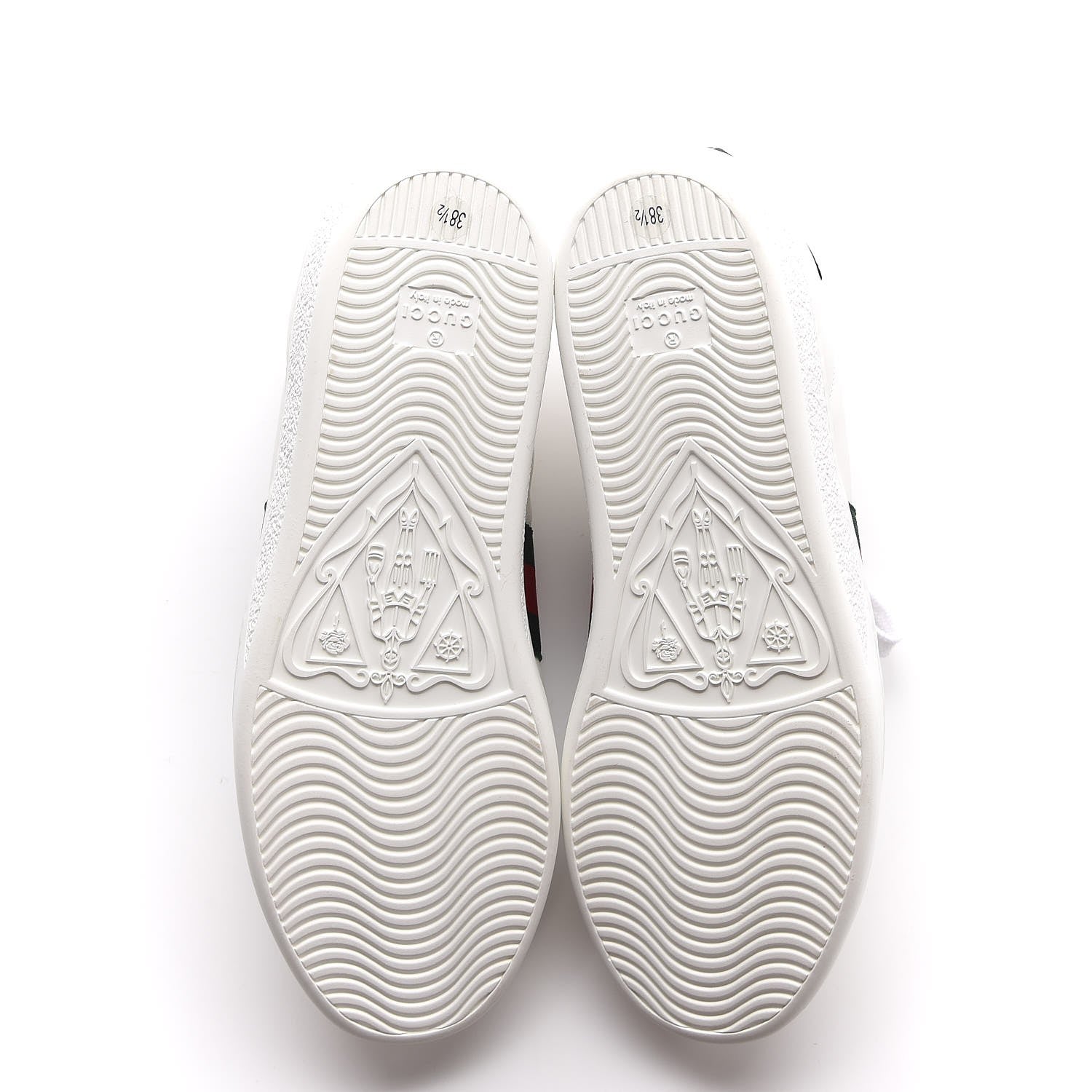 Gucci Calfskin Ayers Web Bee Embroidered Ace Sneakers 38.5 White 5 of 9