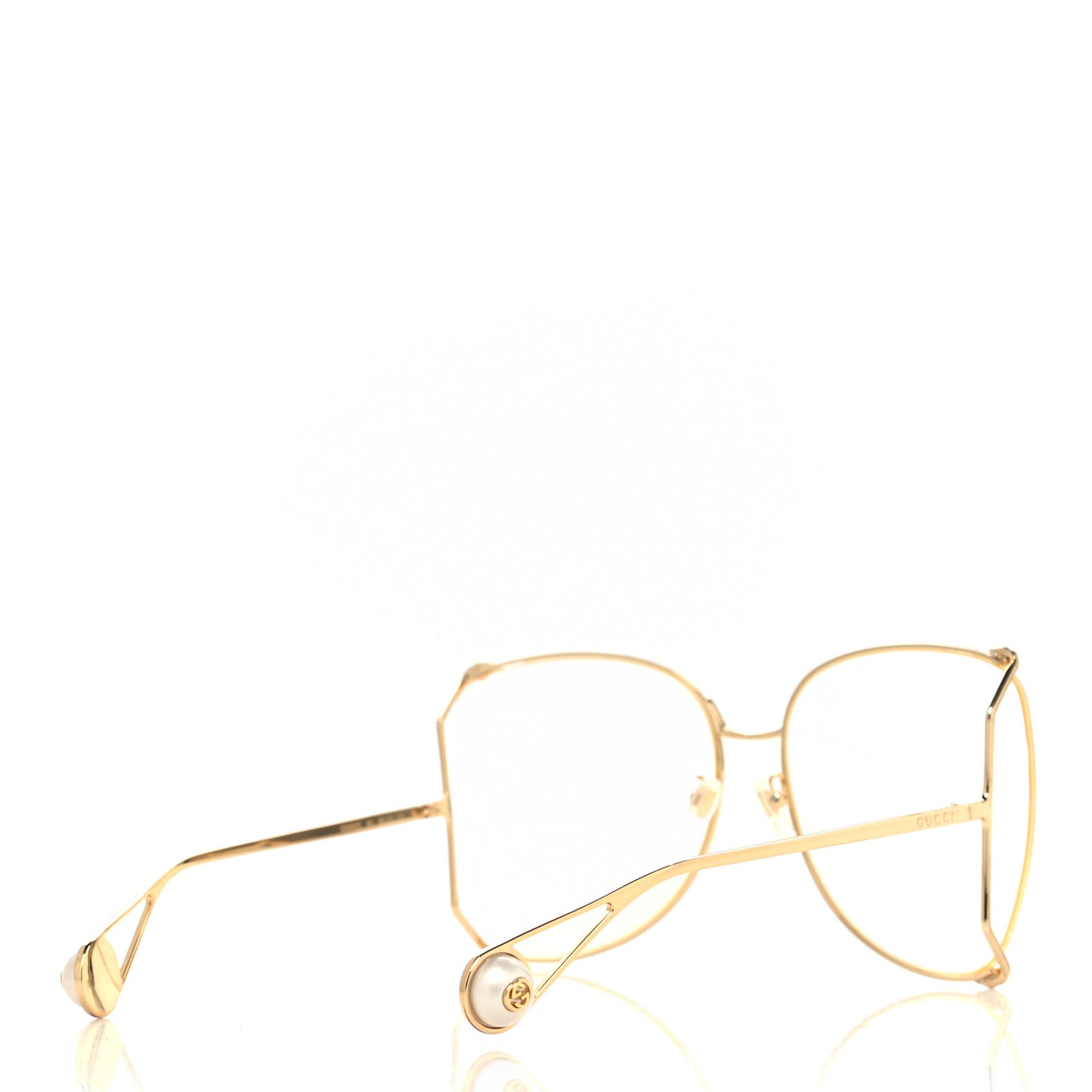 Metal Oversized Round Sunglasses GG0252S Gold